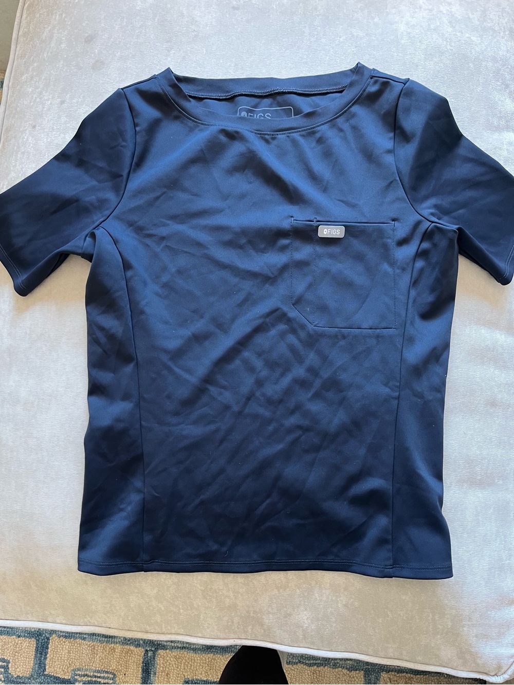 dark navy figs scrub top size small